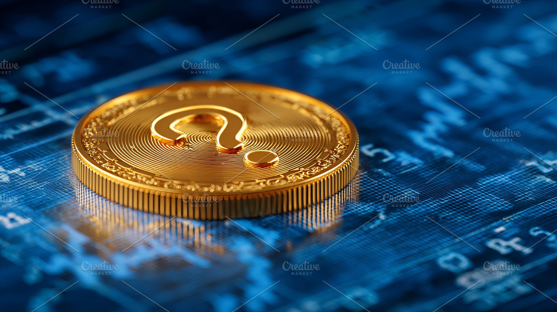 Finance Question Coin, a Business Photo by Design Store