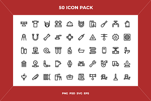 Plumber icons, an Outline Icon by Wencory