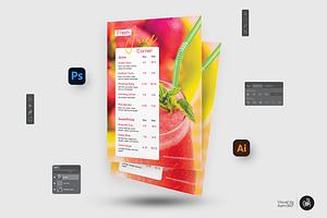 Juice & Drinks Menu Flyer Template