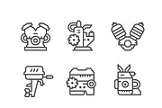 Set line icons of motor and engine, an Outline Icon by motorama (Thumbnail 1 of 2)
