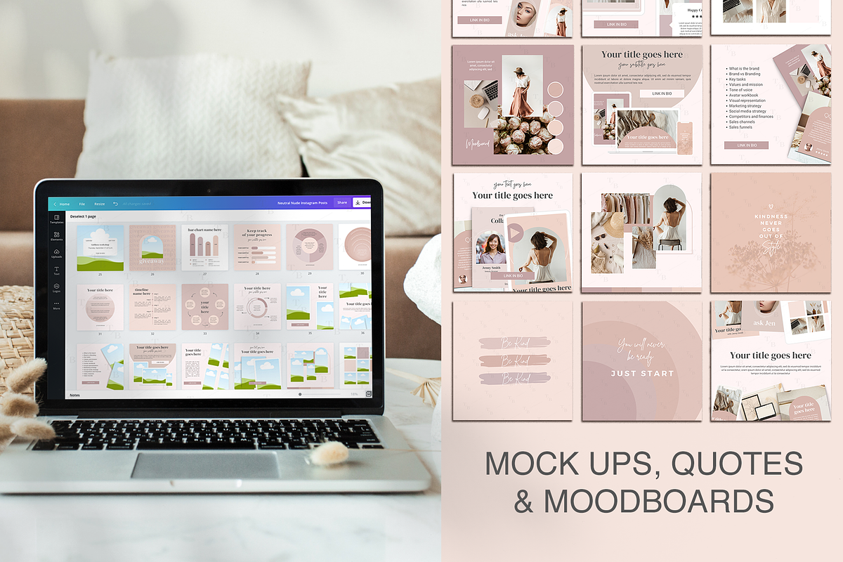 Nude Instagram templates for Canva, a Social Media Template by Templates Boutique (Photo 7 of 9)