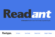Readant Expanded - Family Font, a Sans Serif Font by Rastype (Thumbnail 1 of 10)