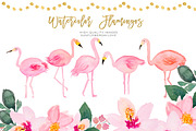 Flamingo Watercolor image, an Illustration by Sunflower Day Love (Thumbnail 3 of 3)