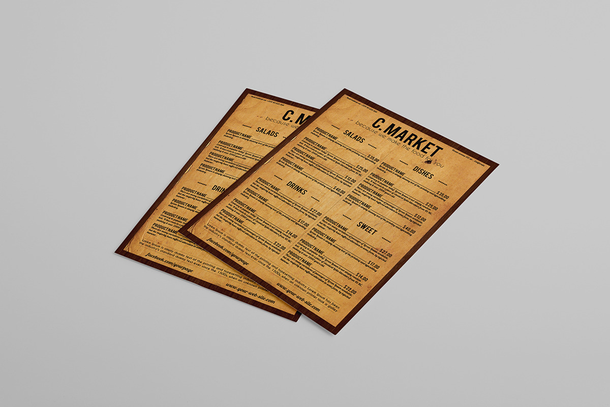 Old west style menu template, a Brochure Template by Tzochko (Photo 2 of 5)