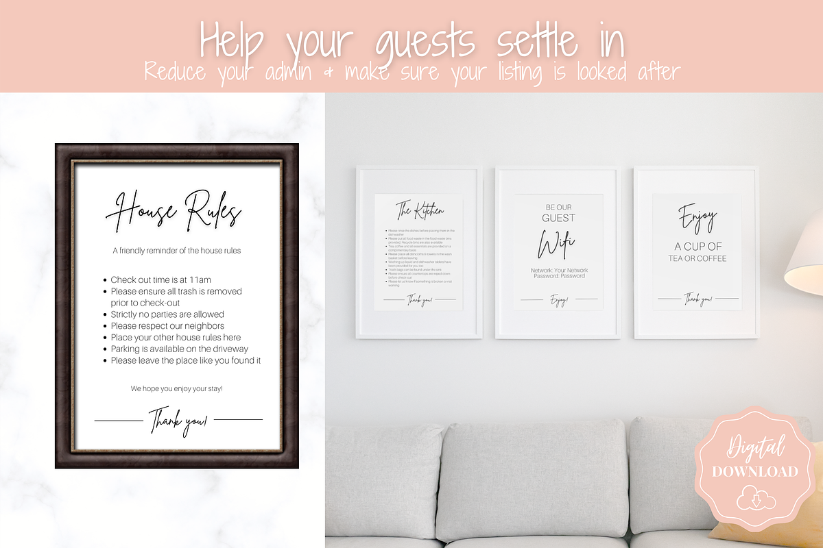 Airbnb Sign & Poster Template Bundle, a Brochure Template by Templatables (Photo 6 of 10)