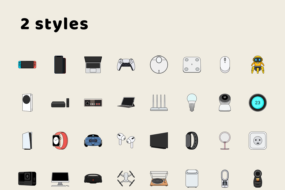 Tech & Electronic Technology icons, an Outline Icon by Amazing Custom Icons (Photo 4 of 5)