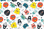 Monsters pattern, a Pattern Graphic by narinadraban (Thumbnail 2 of 3)
