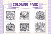 Tiny Christmas Shops Coloring Book, a Seasonal Illustration by Design Station (Thumbnail 3 of 3)