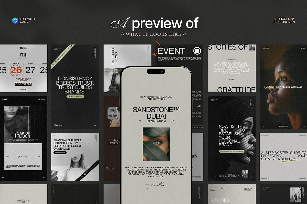Canva Social Media Bundle, a Social Media Template by Prapti Design (Photo 3 of 9)
