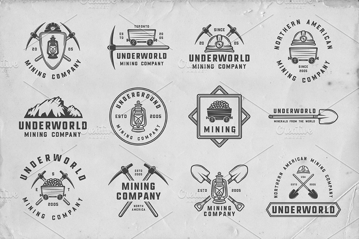 Mining Emblems Bundle, a Branding & Logo Template by AkimD (Photo 5 of 9)