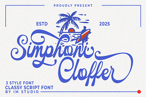 Simphoni Cloffer, a Script Font by IM Studio