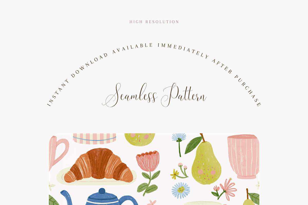 Vintage Teacups Seamless Pattern, a Pattern Graphic by Pati Charm Studio (Photo 2 of 6)
