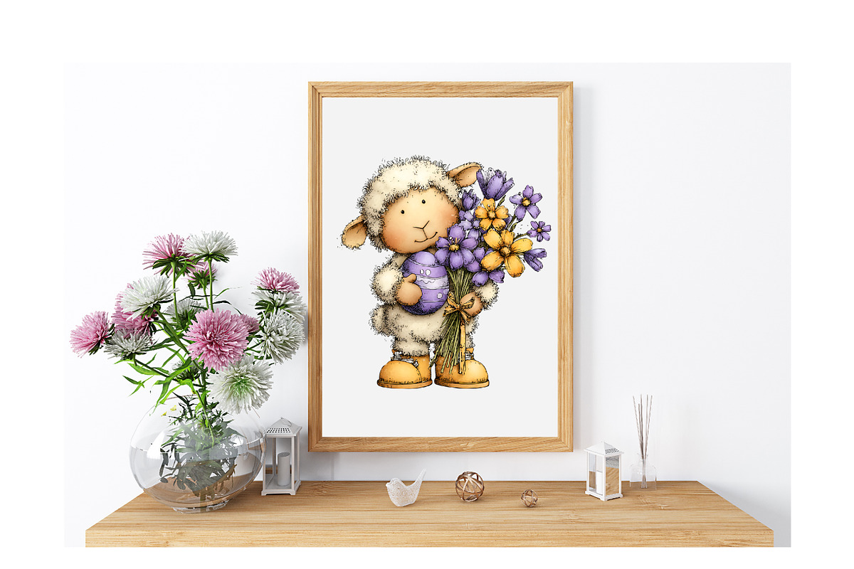 Whimsical Easter Sheep Clipart, an Illustration by GatewayDesign (Photo 5 of 6)