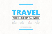 Travel Social Media Banners, a Social Media Template by Web Donut (Thumbnail 1 of 9)
