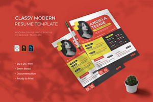 Classy Modern - Resume Template, a Print Template by VUNIRA