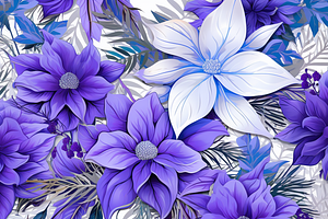 Blue Floral Christmas