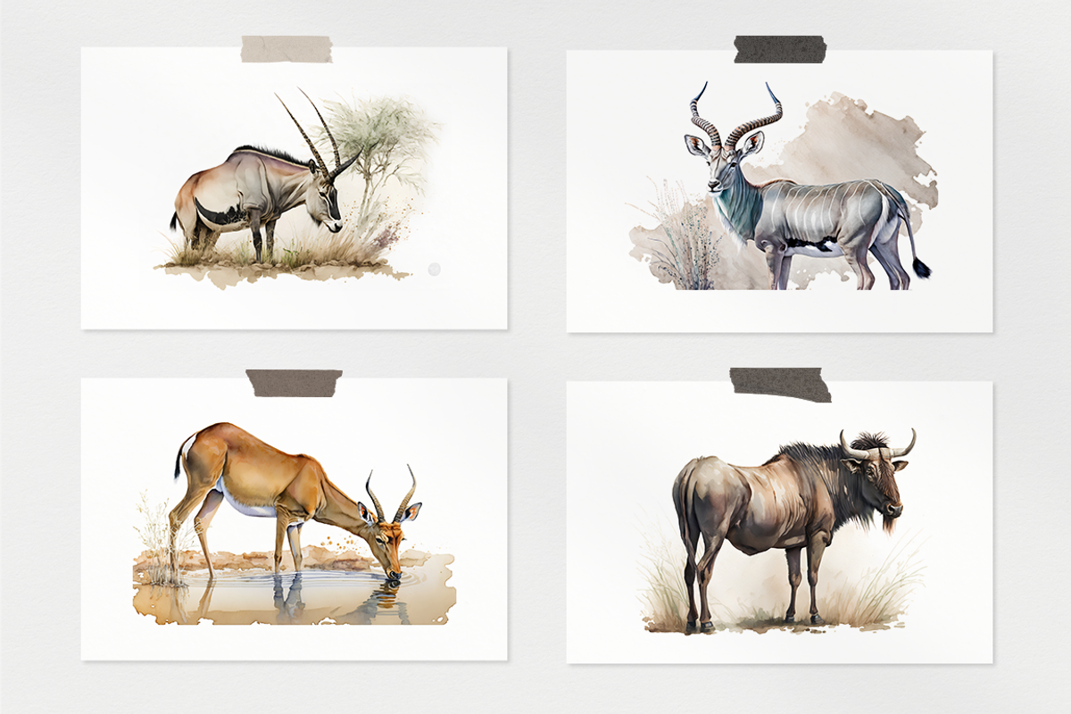 Safari Watercolor Collection, an Animal Illustration by artsy-fartsy (Photo 6 of 13)