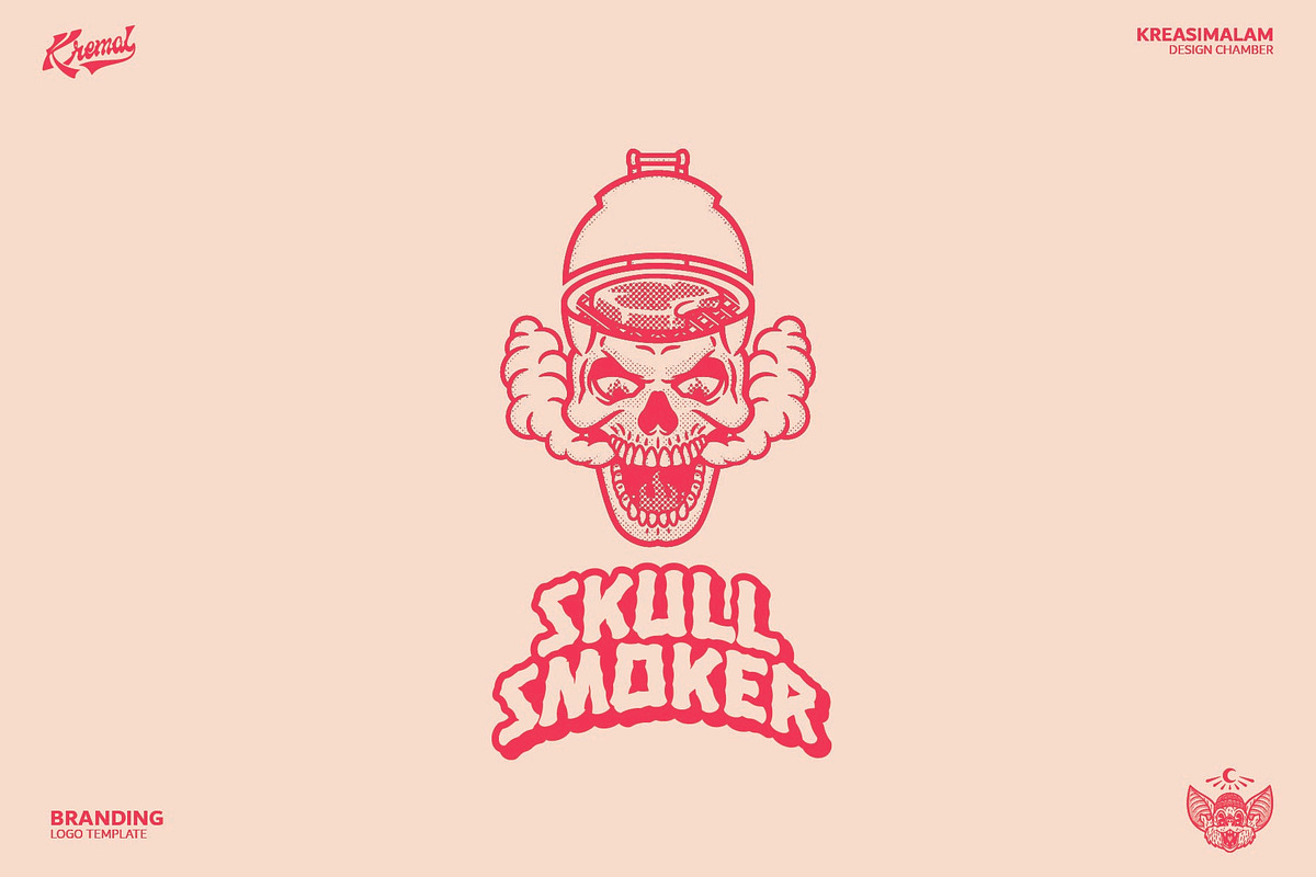 Skull Smoker Logo Template, a Branding & Logo Template by Kreasi Malam (Photo 3 of 11)