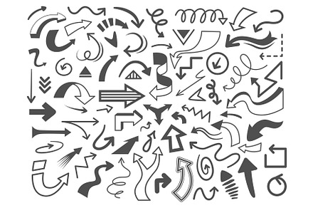 Hand drawn doodle arrow pointer