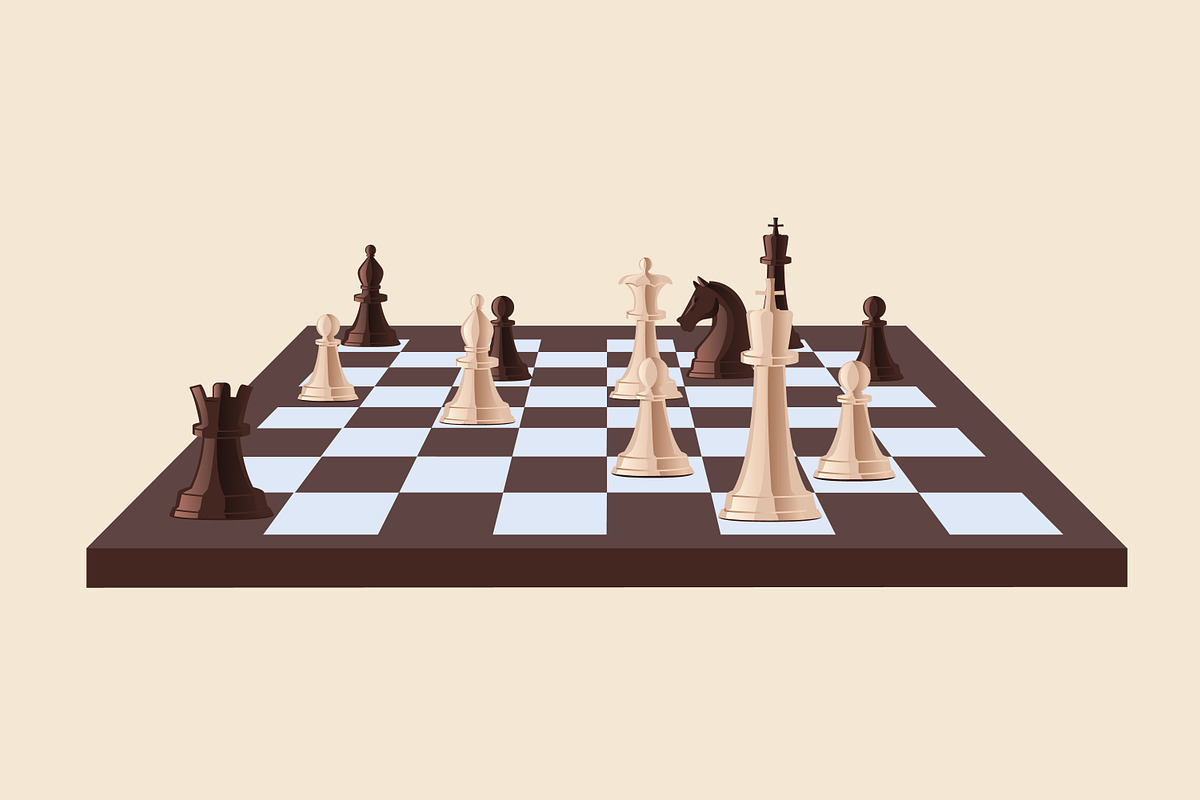 Chessboard with chess pieces, an Education Illustration by Good Studio (Photo 2 of 4)