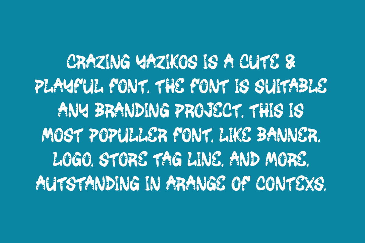 Crazing Yazikos - Playful Font, a Handwritten Font by QR Design Studio (Photo 4 of 6)