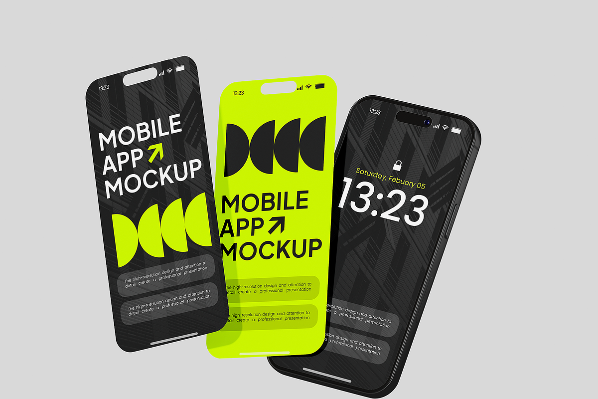 Mobile App Mockup, an iPhone Mockup by Permadi Creative