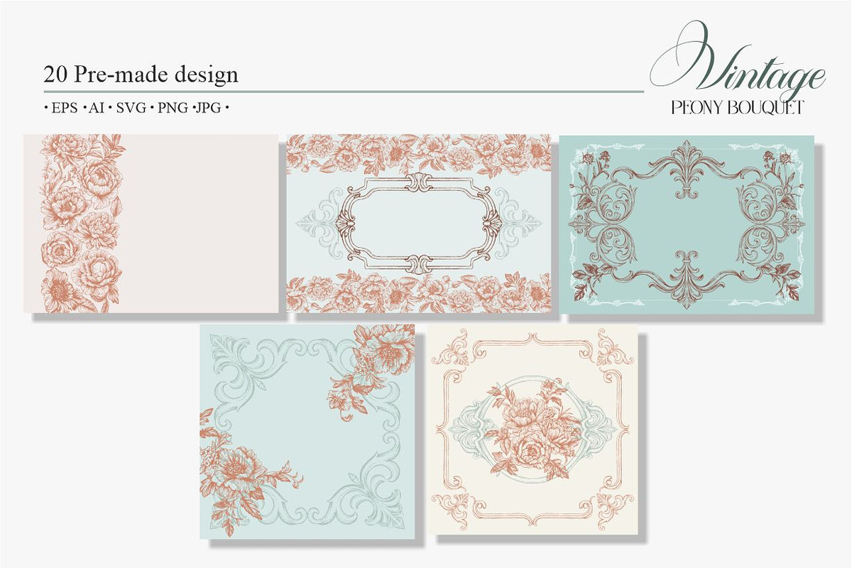 Vintage Peony Bouquet, a Pattern Graphic by Collection by VY (Photo 5 of 9)