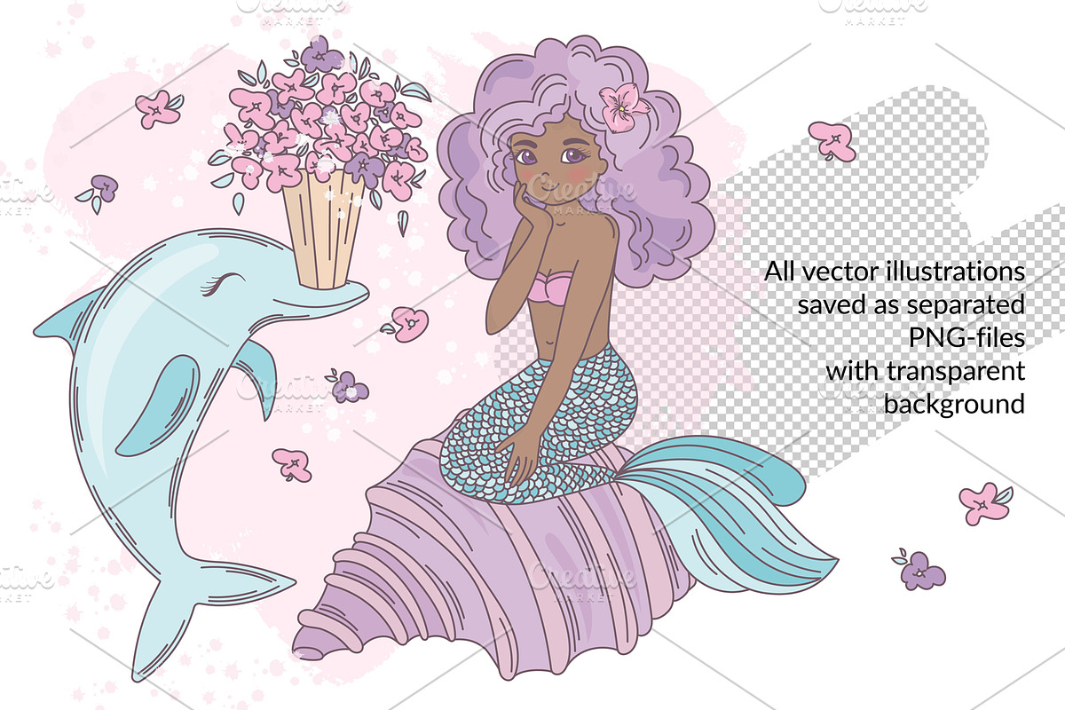 MERMAID IN LOVE, a Decorative Illustration by FARAWAYKINGDOM (Photo 4 of 11)