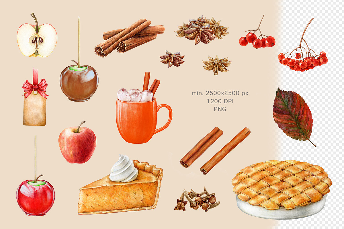 Thanksgiving Watercolor Clipart, a Seasonal Illustration by AnitaPol (Photo 2 of 17)
