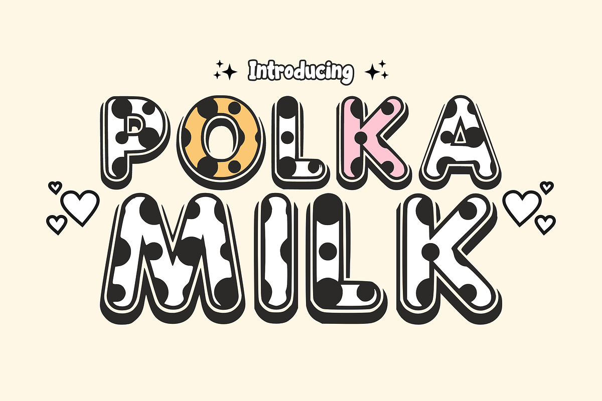 Polka Milk - Display Font, a Font by KiddoGlyphs Studio (Photo 1 of 3)