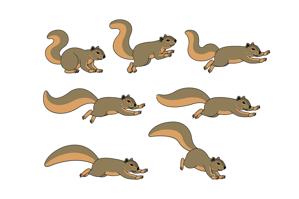 Running Squirrel Animation Sprite, an Object Graphic by Silpin