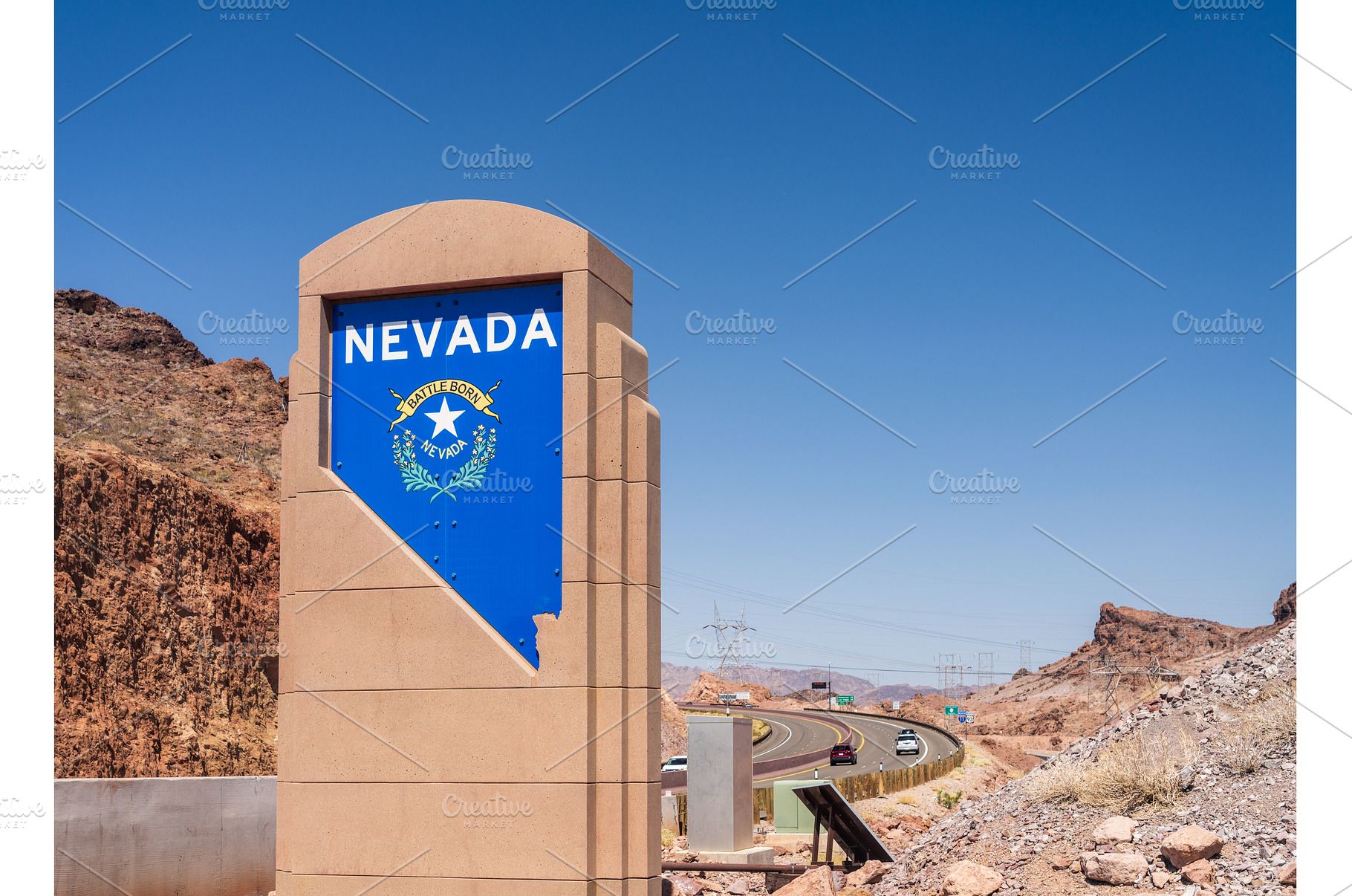Nevada state sign by the Mike O, an Architecture Photo by Backyard Stock