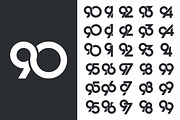 creative number 90 to 99 logo design, a Branding & Logo Template by BARONSTD (Thumbnail 1 of 3)