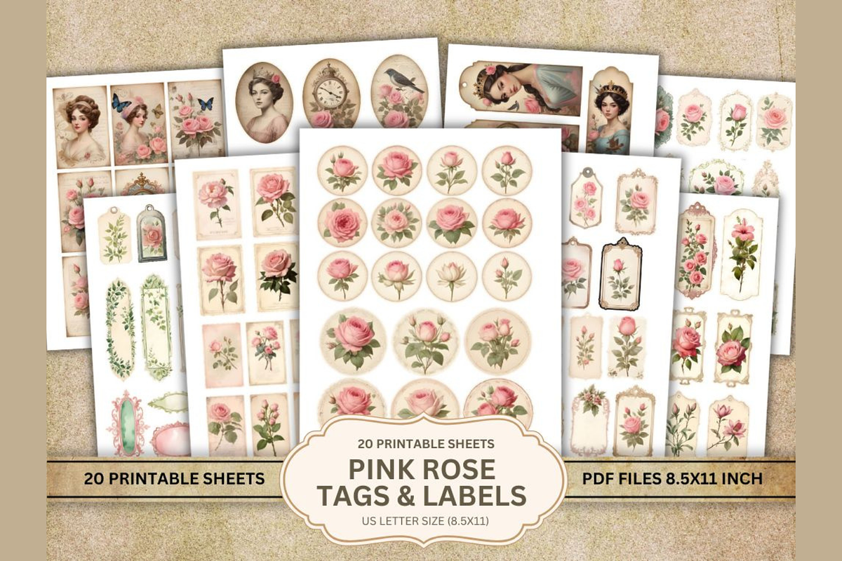 Shabby Chic Pink Roses Journal Pages, a Decorative Illustration by Coral Beauty (Photo 2 of 5)