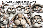 Peeking Easter Bunny Clipart, an Illustration by Dream Creation (Thumbnail 1 of 7)