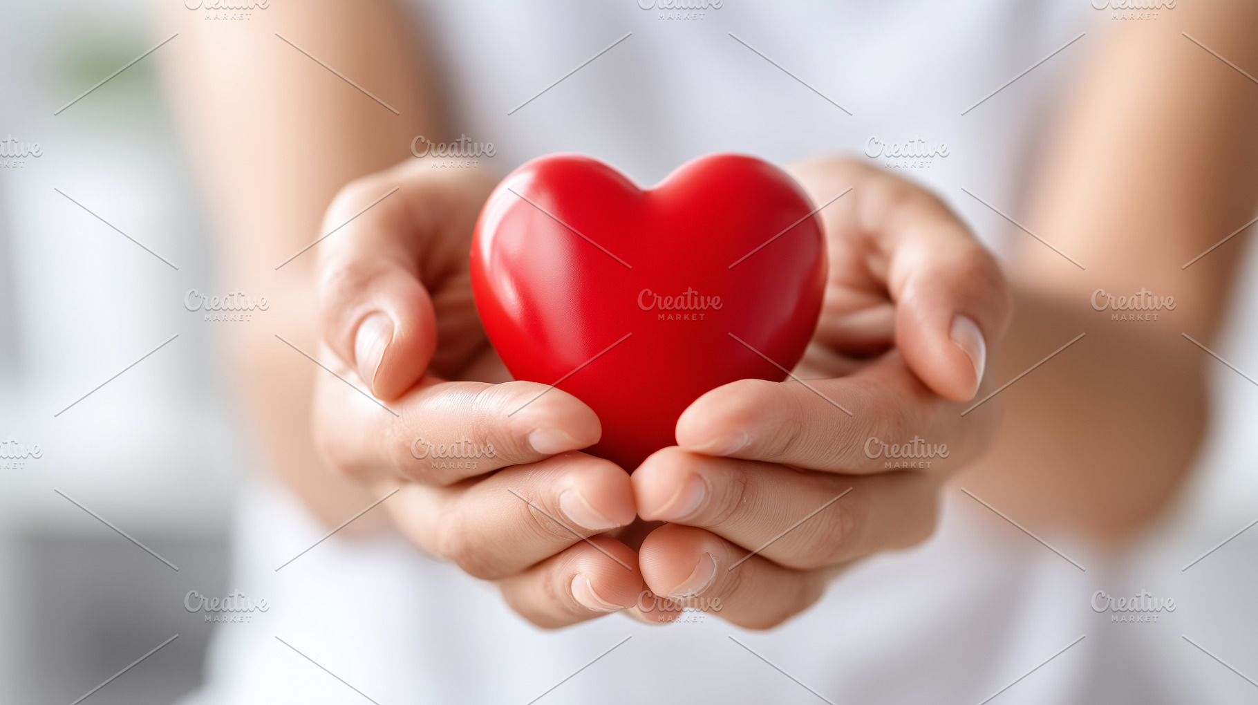 Woman holds a red heart in hand, a Health & Medical Photo by MistyDay
