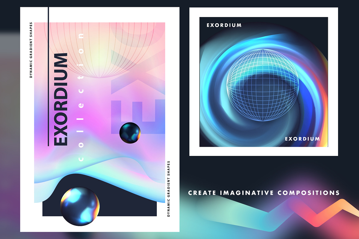 Exordium Dynamic Gradient Shapes, a Texture Graphic by Polar Vectors (Photo 13 of 16)