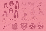 Bachelorette Illustrations & Invites, an Object Illustration by Paper Curls Design (Thumbnail 5 of 6)