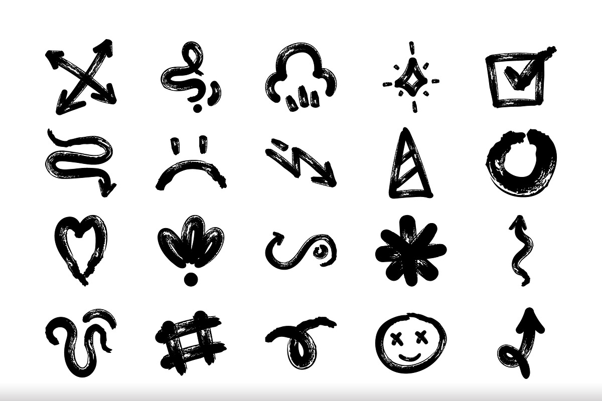 Geometric Shapes Hand Drawn Icons Se, a Templates & Theme by studiogstock (Photo 3 of 3)