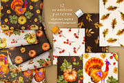 Thanksgiving Watercolor Clipart, an Illustration by Red Ink (Thumbnail 6 of 10)