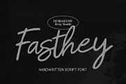 Fasthey Font, a Script Font by Jrray Studio (Thumbnail 1 of 7)