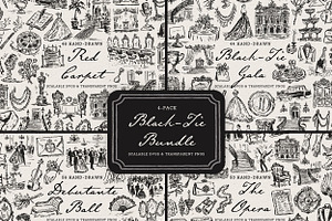 Black Tie Clipart Bundle, Gala Set