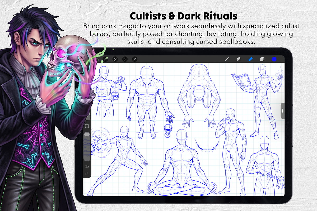 Halloween Male Poses, a Brush Add-On by Selentaori Studio (Photo 7 of 13)