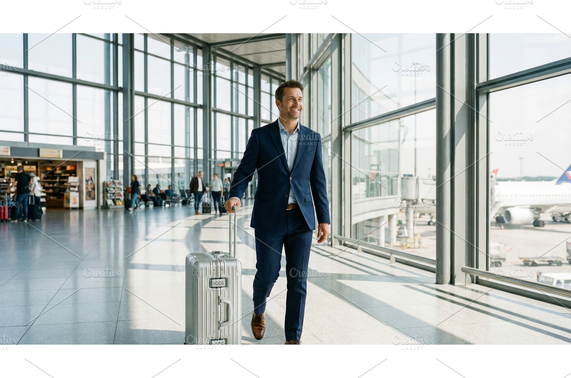 Man With Rolling Bag, an Architecture Photo by CREATIVEDEF