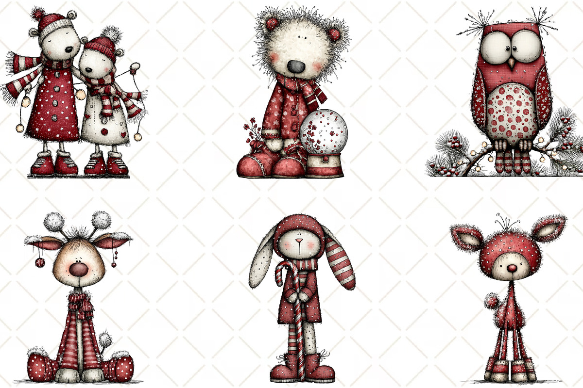 Whimsical Christmas Animal Clipart, an Animal Illustration by Black Bird Studio (Photo 3 of 6)