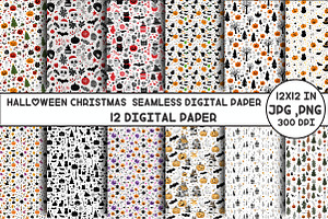 Halloween Christmas  Seamless Patten, an Illustration by Designking