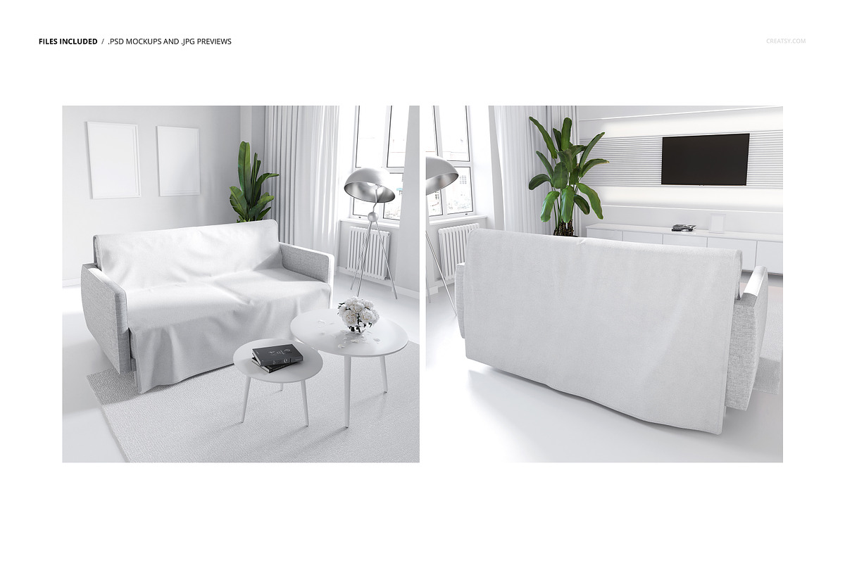 Couch Coverlet Mockup Set, an Apparel Mockup by creatsy2 (Photo 2 of 7)