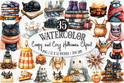 Watercolor Creepy and Cozy Halloween, an Illustration by Designking (Thumbnail 1 of 4)