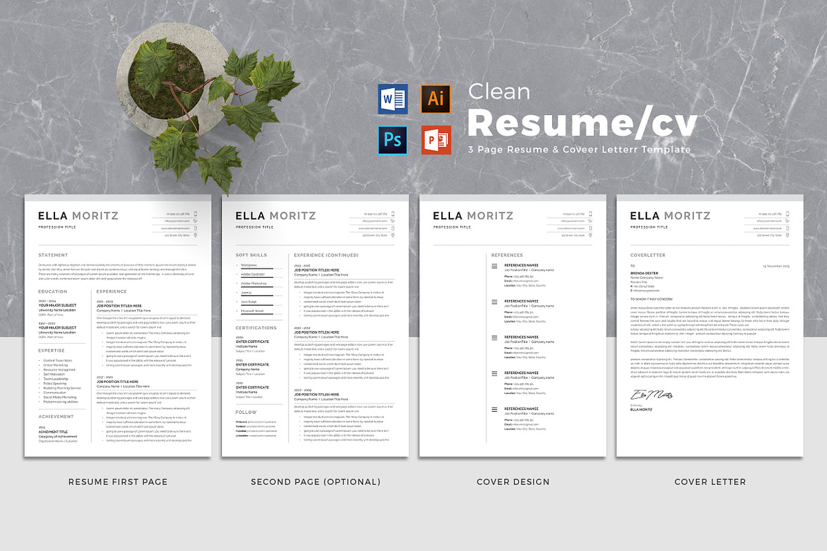 Professional Word Resume CV, a Resume Template by Creatune (Photo 4 of 4)