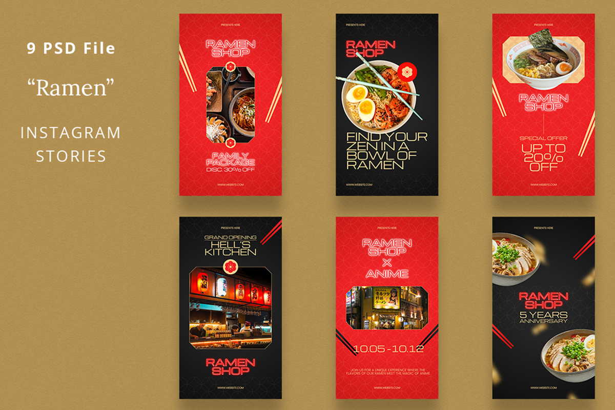 Neon Restaurant Canva & Instagram, a Social Media Template by Attype (Photo 2 of 4)